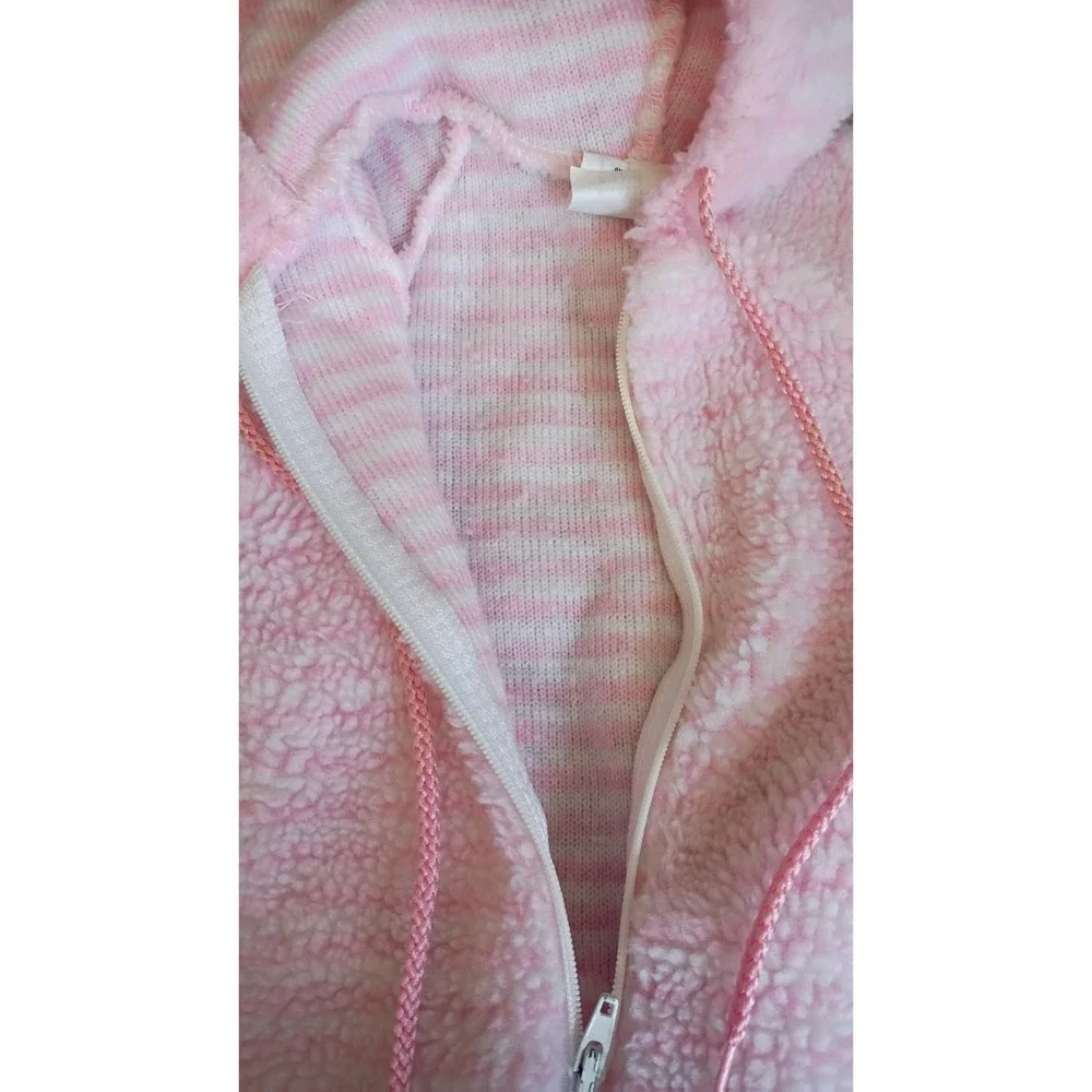Vintage Universal Children's Wear Baby Girls Pink Sherpa Snowsuit‎ Hooded 0-6mo